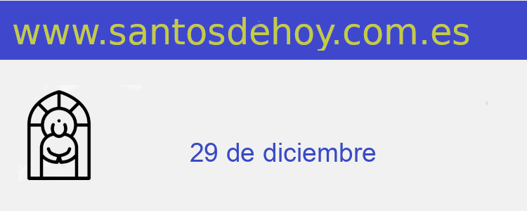 santo del 29 de diciembre