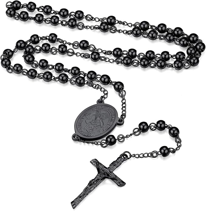 Rosario FaithHeart de acero inoxidable